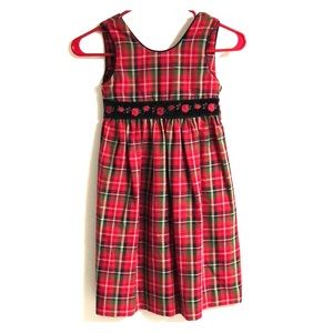 Hartstrings Girls Red Plaid Holiday Dress
